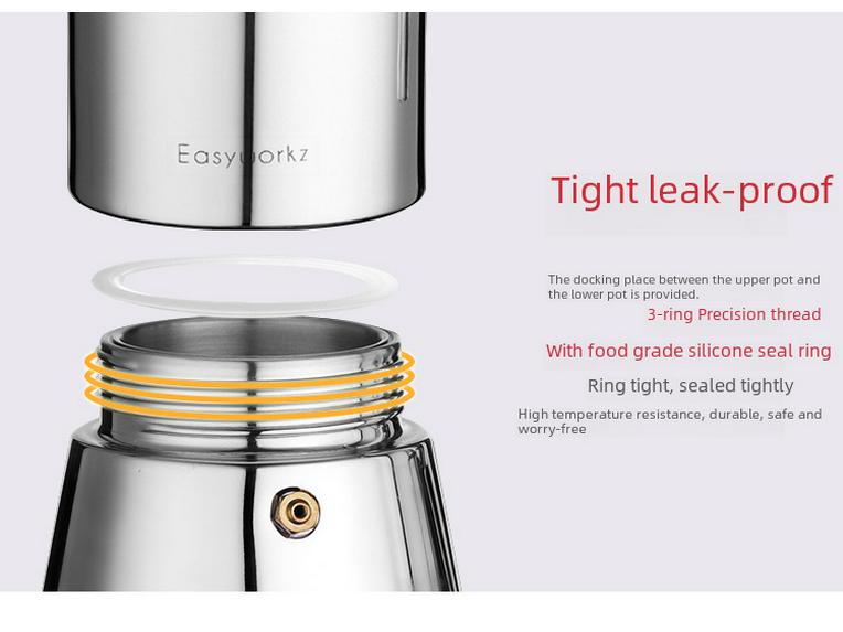 Moka Pot Espresso Maker din Oțel Inoxidabil Italian pentru Plite cu Inducție