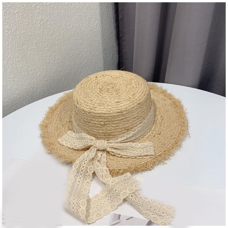 Handwoven Natural Straw Hat Artisanal Weaving Hat Solid Color Straw Hat for Outdoor Activity and City Strolls