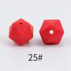TX49 10Pcs 14mm Hexagon Solid Color Silicone Beads Jewelry DIY Necklace Bracelets Keychain Trend Handmade Accessories Jewelry