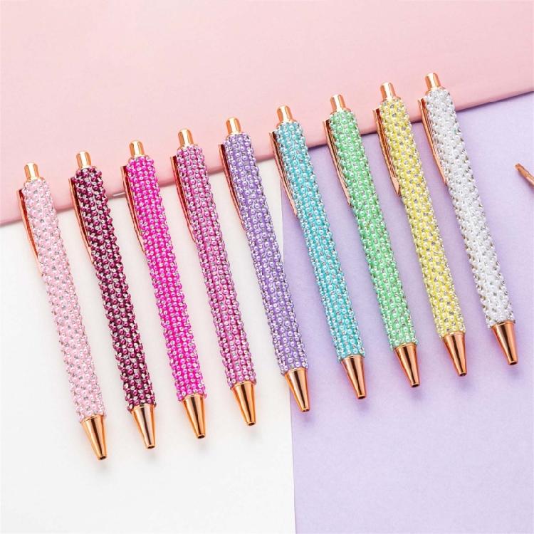 Retractable Ballpoint Pen Business Signature Pen Beads Ballpoint Pen