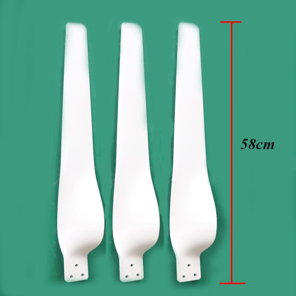 580mm High Strength Nylon Fiber Windmill Accessories DIY 1000W 2000W Wind Generator Wind Turbines 1/3/5 White Blades For Home