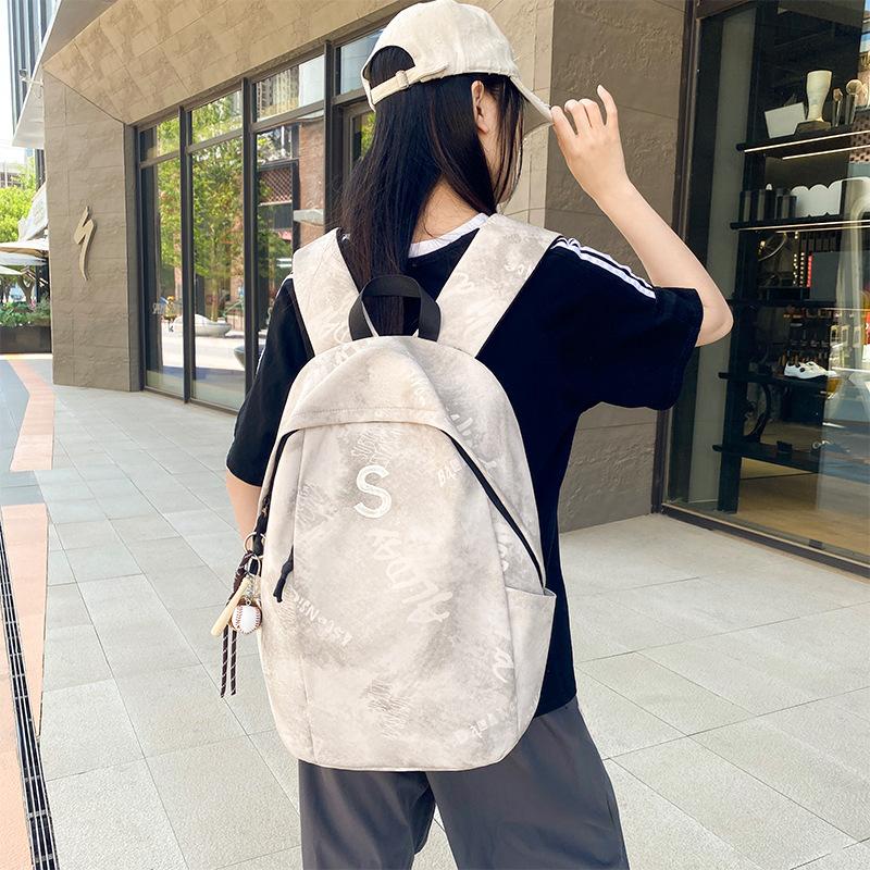 Schoolbag1011 New Large Capacity Casual Backpack Lightweight Fashion Embroidered School Bag College Student Junior High School Student Backpack