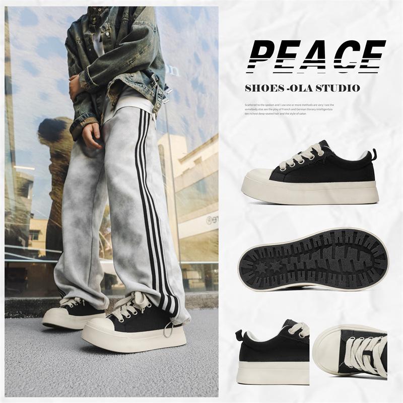 Neue Low-Top Big-Head Canvas-Schuhe mit dicker Sohle, erhöhend, Herrenschuhe, Sport- und Freizeit-Board-Schuhe Herren X289