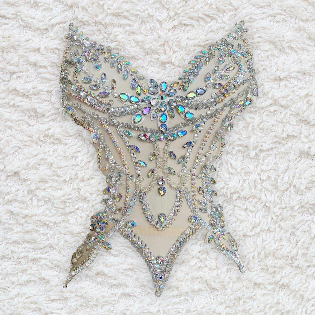 Hand Beaded Patches Sew On Patches 3D Costumes Appliques Patches Decorative Patches for Clothes Dress Decoration