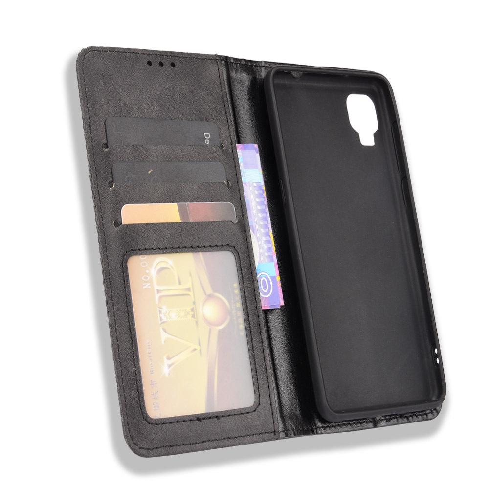 TCL A30/A3X Leder Klapphülle mit Kartenfach und Magnetverschluss.