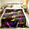 Blumengarten Thema Weiche Decke Personalisierter Benutzerdefinierter Name Text Druck Warme Decke Zuhause Sofa Schlafzimmer Dekor