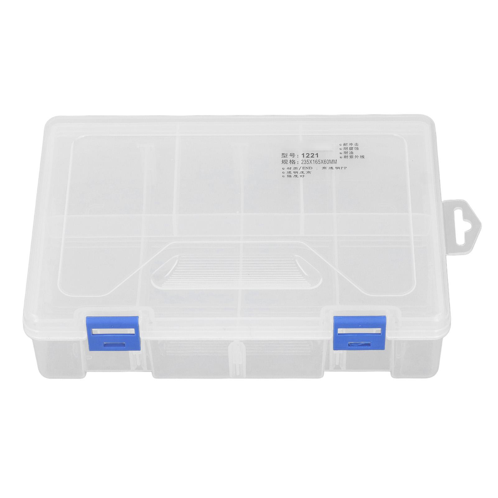 Compartment Box 2 Layer 8 Grids Small Parts Organizer Transparent PP Storage Container with Adjustable Dividers PP