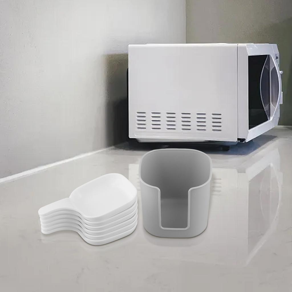 Dipping Bowl Set Plastic Dipping Bowls Bright White Color Easy To Clean Elegant Contours Extended Edges Versatile Use