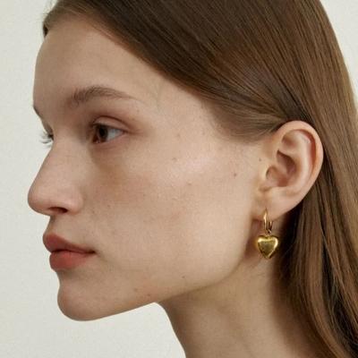 [Surgical] Mini LMM Classic Heart Ring Earrings