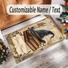 Witchcraft Theme Crystal Velvet Rug Personalized Custom Name Text Soft Floor Mat Home Decor