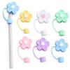Soft Straw Tips Cover Flower Shape Flower Straw Toppers Silicone Straw Covers  Cup Decoration