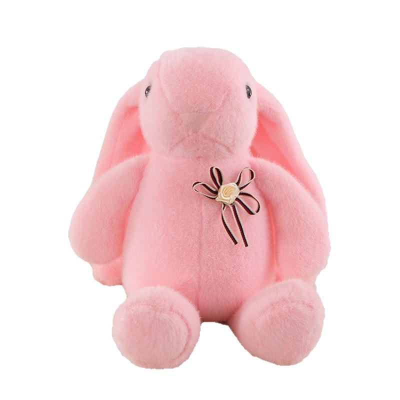 Adorable Long-Eared Rabbit Plush Toy with Bow - Children's Gift & Home Decoration