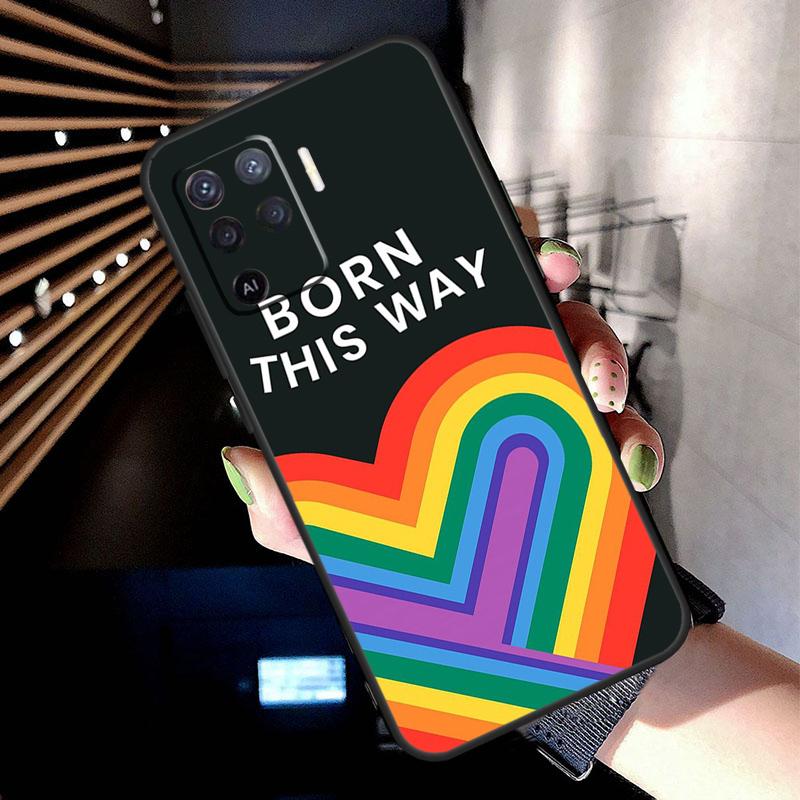 Gay Lesbian LGBT Rainbow Pride Case For Oppo A74 A54 A94 A80 A60 A40 A18 A38 A58 A78 A98 A96 A76 A16 A15 A17 A57 A77 A5 Pro