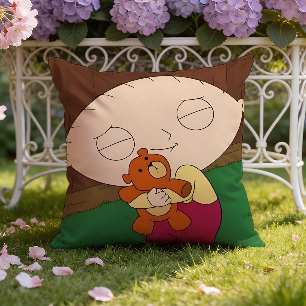 Hot Anime F-Family GuyS Cushion Cover Home & Car Dual-Scene Pillow Cover: Reversible for Premium Comfort