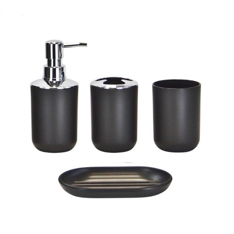 4/6pcs New Bathroom Set Soap Dispenser Toothbrush Holder Toilet Brush Trash Can Soap Dish Bathroom Practical Accessories