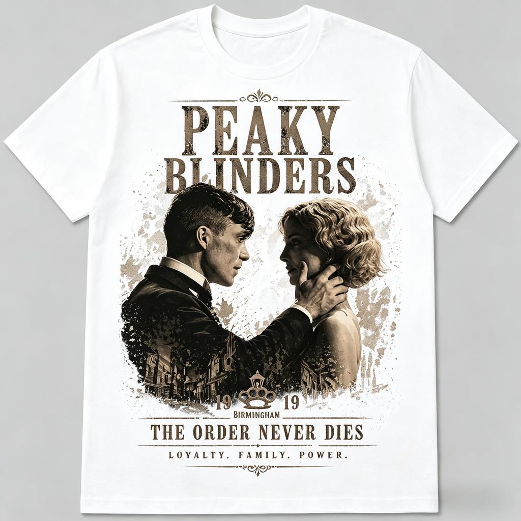 Picket Family Tommy Shelby Maglietta Unisex Donna Estate Cotone Casual Moda Girocollo Manica Corta Street Style Abbigliamento
