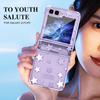 For Samsung Galaxy Z Flip 5 4 3 Case Electroplating Transparent Starry Sky Flat Hinge Full Wrap Drop Cover For Flip5 Flip4 Flip3