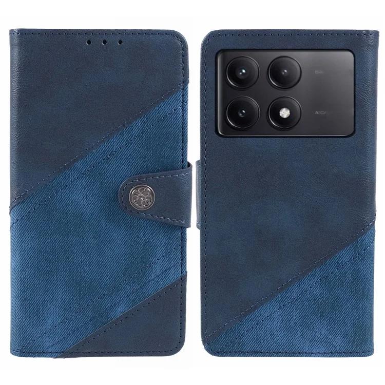 

For Xiaomi Redmi K70E 5G Poco X6 Pro 5G Case Splicing Crazy Horse Texture Leather Wallet Anti-shock Phone Cover