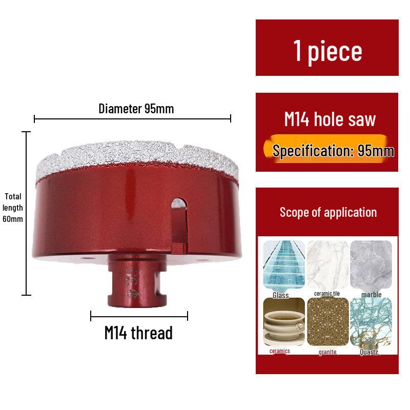 Pânză diamantată brazată M14 pentru gresie, marmură, piatră, sticlă - Bit de găurit pentru polizor unghiular pentru mărirea găurilor