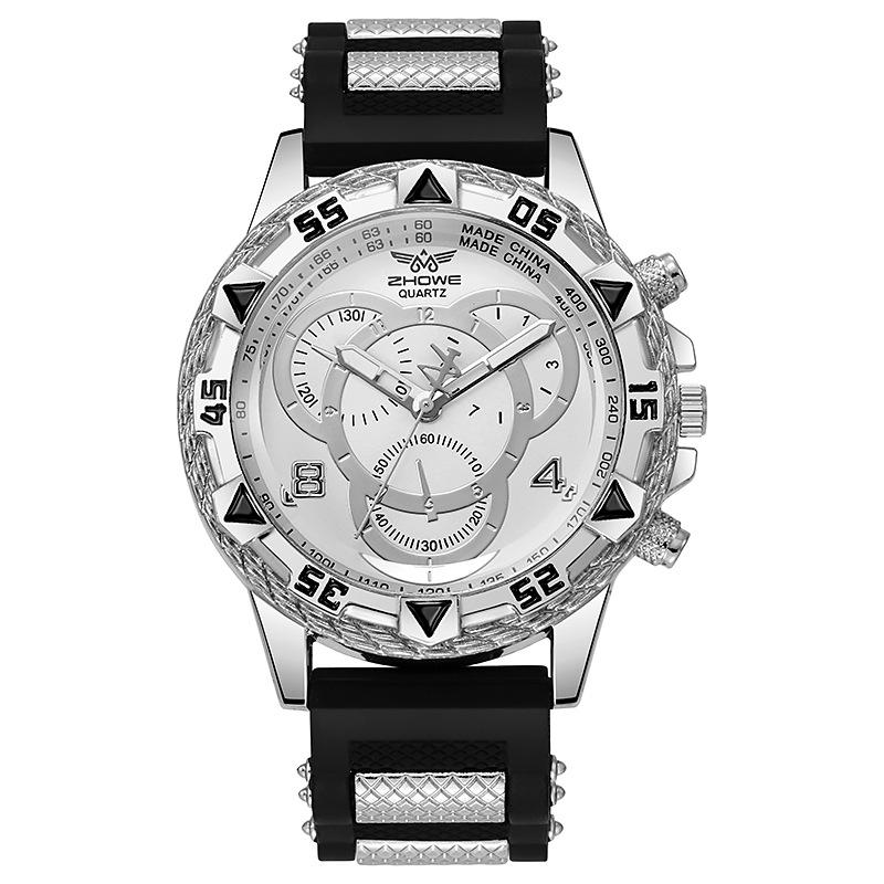2024 European & American Fashion Men's Quartz Watch with Large Dial & Silicone Strap - Popular In the Middle East.
