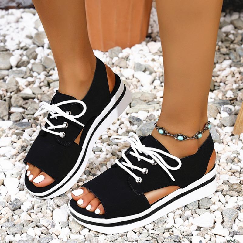 Fashion Summer New Fashion Peep Toe Flat Shoes for Women Casual Platform Sandals Comfort Designer Height Increase Beach Shoes Zapatos