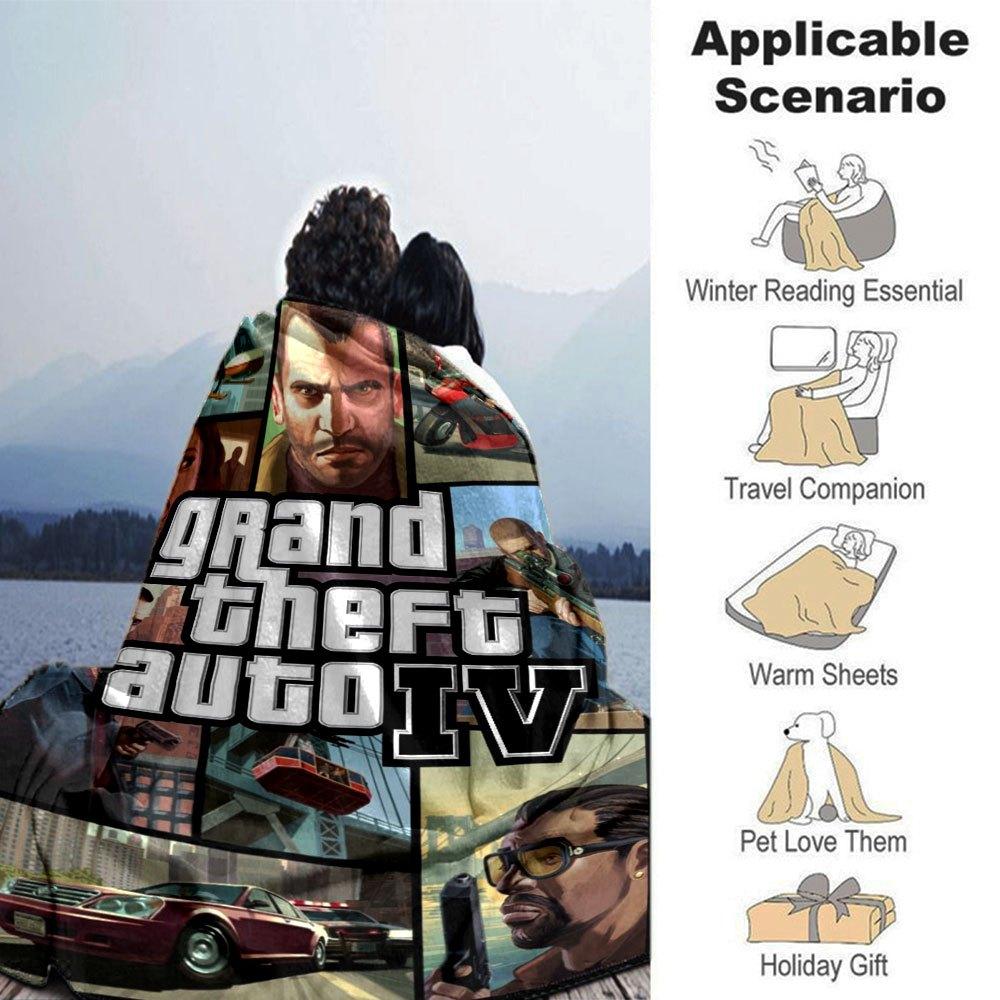 1pc Grand Theft Auto Soft Flannel Blanket with Designer Print A cozy blanket for all seasons, perfect for the couch, bed, office
