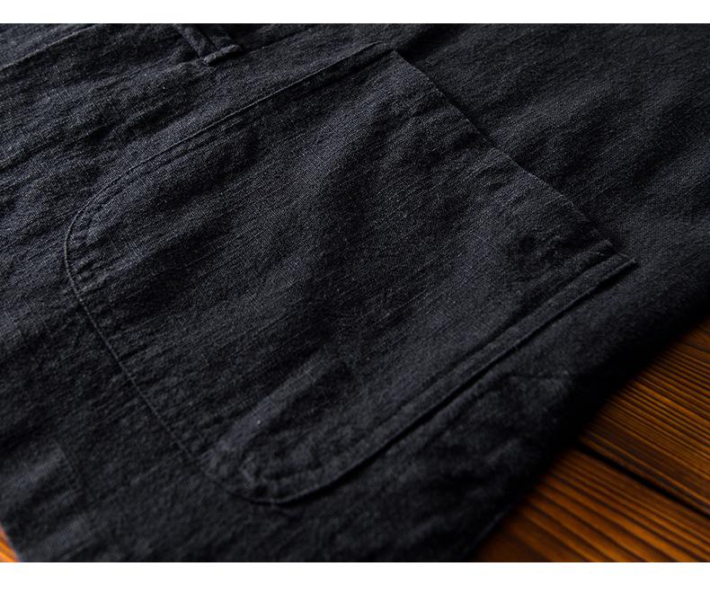 2025 Men's Chinese Style Cotton Linen Long Sleeve Tang Suit Hanfu Shirt, Plus Size Loungewear