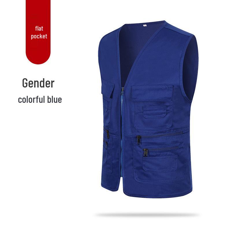 Custom Logo Multi-Pocket Reflective Safety Vest for Photography, Volunteers, and Construction