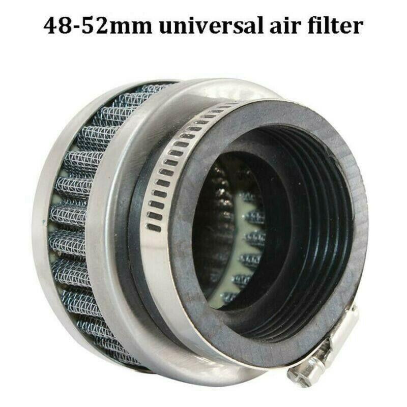 Motorcycle Scooter Stainless Steel Air-Intake-Filter + Clamp Universal 48-52mm