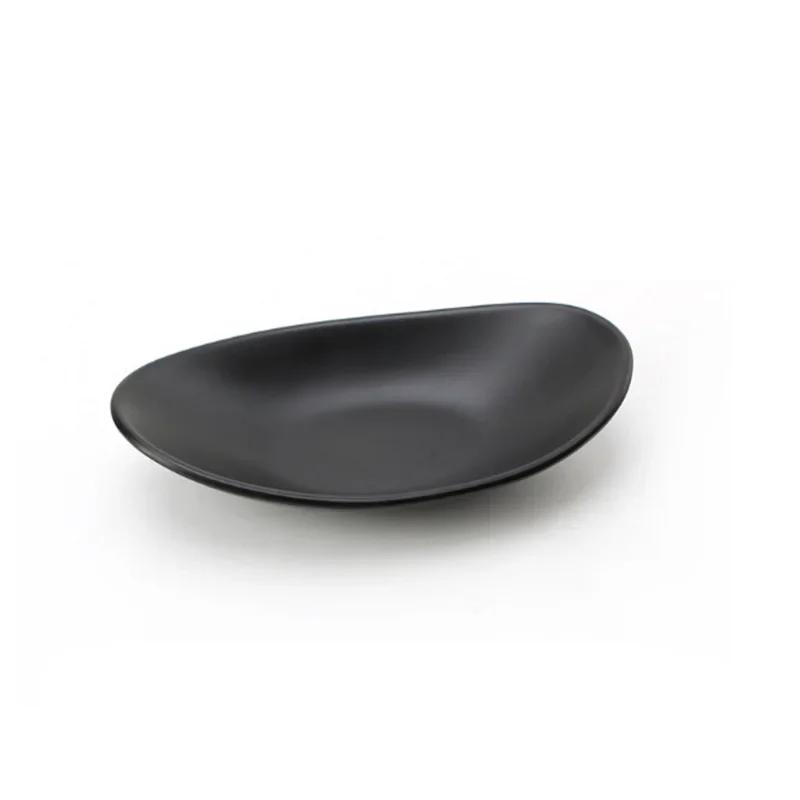 Oval black plate jewelry tray key dressing table decorative plate keyfood decorative