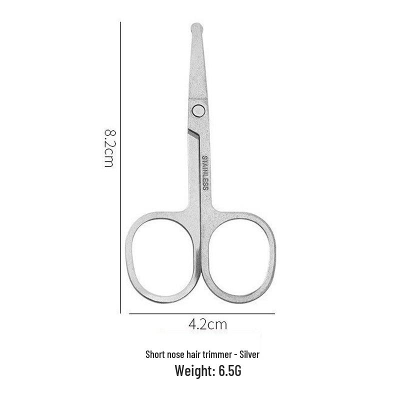 Stainless Steel Eyebrow and Nose Hair Scissors - Round & Pointed Tips, Mirror Polished.