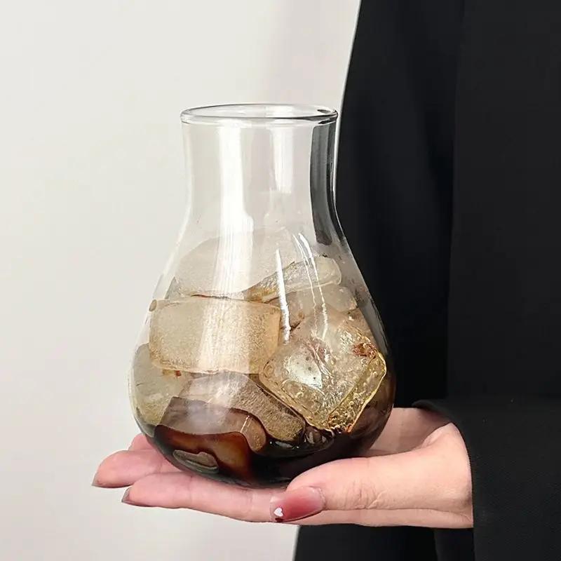 Žáruvzdorný hrnek na džus, mléko, čaj, domov, vysoce borosilikátové sklo, kreativní osobnost, výklenkový design, hrnek na ledovou americkou kávu, latte