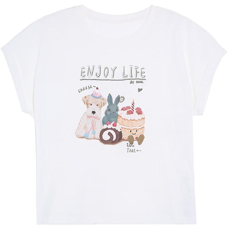 Betu Women s Cartoon Print Short Sleeve T-Shirt L