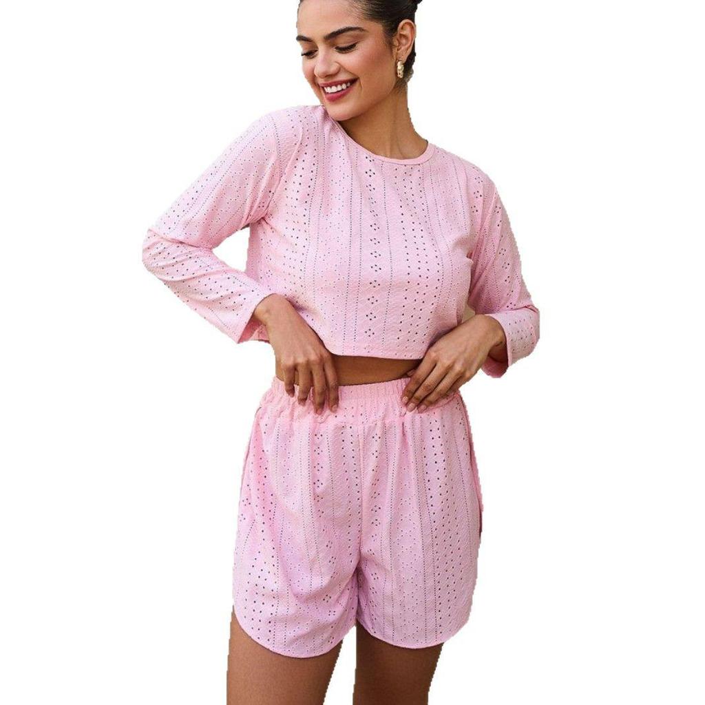 Chic European & American Long/Short-Sleeve Pajama Set for Women
