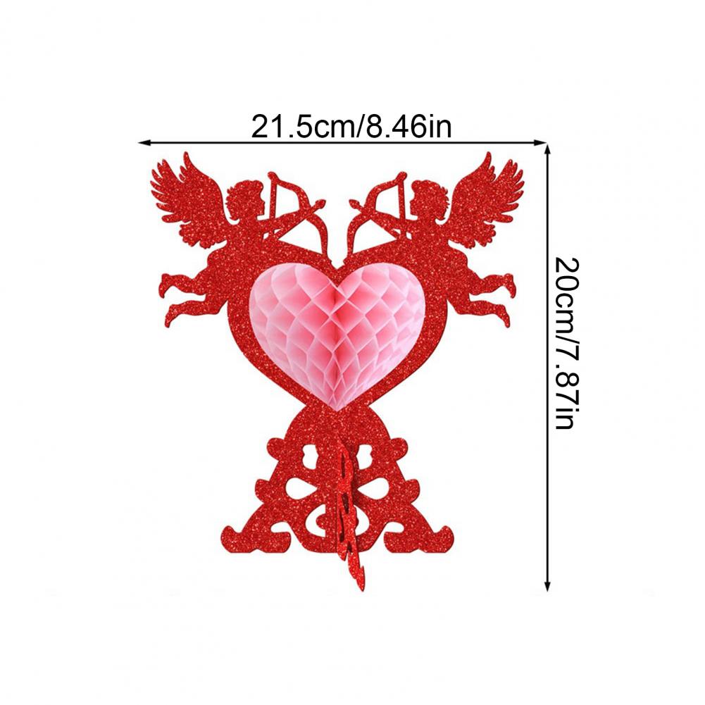 3D Papier Glitzer Amor Herzförmige Wabenfiguren zum Abziehen und Aufkleben Mittelstück Festliche Valentinstagsdekoration Herzschild