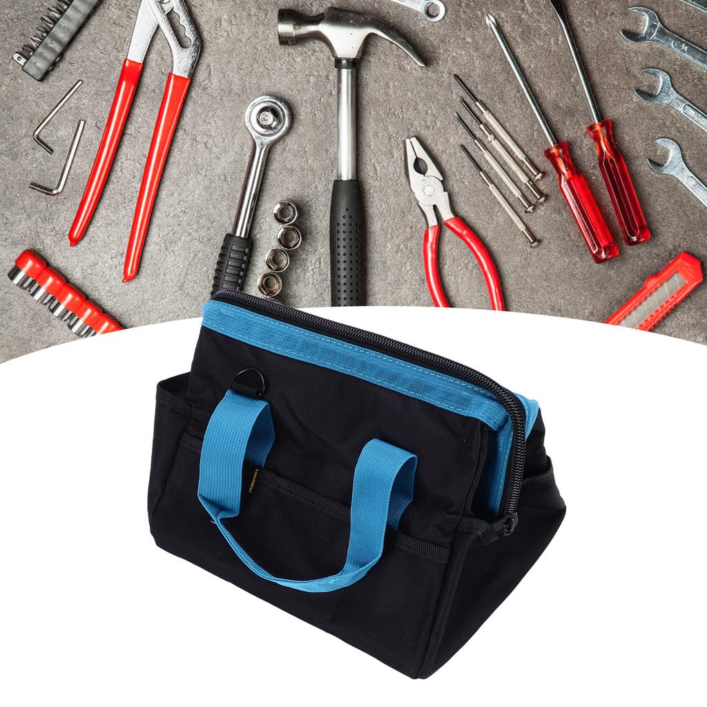 Hand Tool Bag Wide Mouth   Storage Packet with Shoulder Strap for Electrician Carpenters