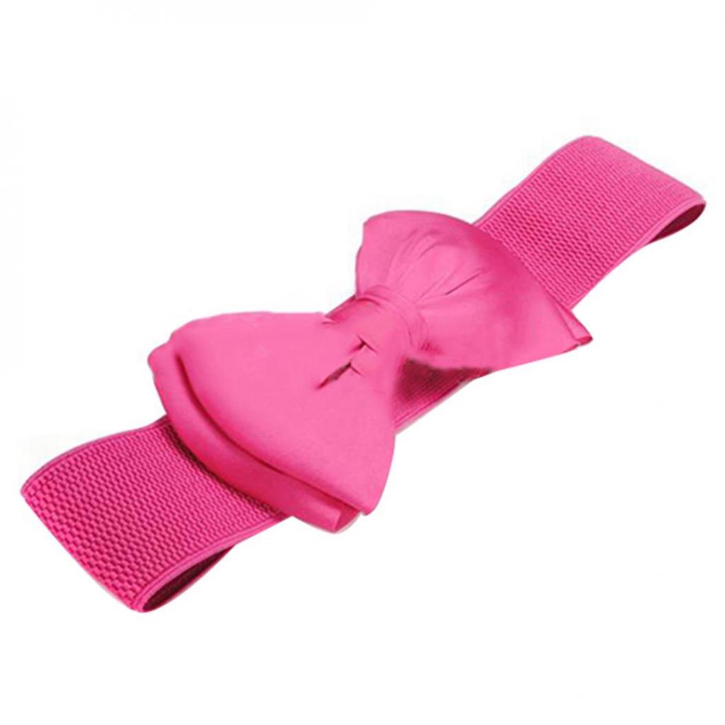 Women Bowknot Buckle Waistband Waist Belt Elastic Bow Wide Stretch Belt Women Bowknot Buckle Waistband Waist Belt Elastic Bow Wide Stretch Belt