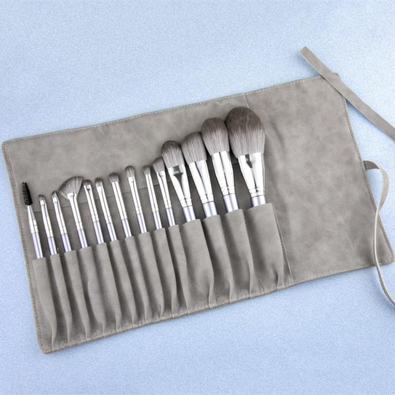 14-Piece Makeup Brush Set: Foundation, Blush, Eyeshadow, Lip Brushes & Bag