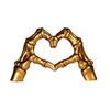 Yousheng Skeleton Love Gesture Statue Resin Heart Shape Hands Sculpture Gothic Heart Skeleton Finger Gesture Figurine Romantic Halloween Gift