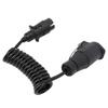 12V  7 Pin To 13 Pin Trailer Adapter 2m Length Coiled Trailer Socket Wiring Connector for RV Caravan Boat Black