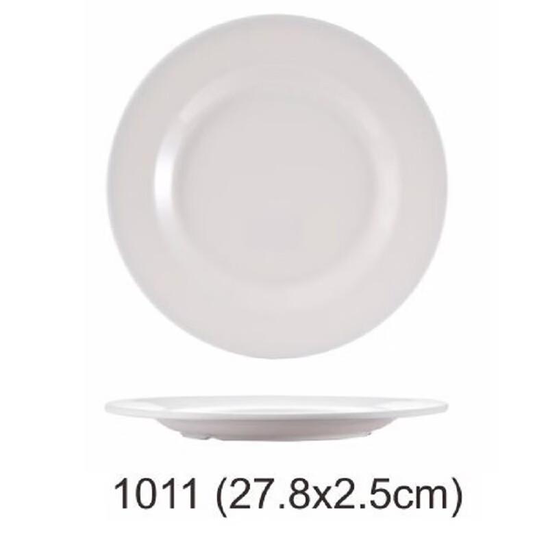Jieyajie JYJ-1011 11-inch White Melamine Dinner Plate