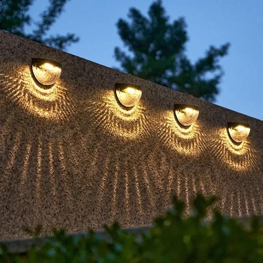 2PCS Waterproof LED Solar Step Lights, Outdoor Wall Mount Stair Lights, Auto On/Off Night Lights for Garden Pathway Yard Deck Decoration