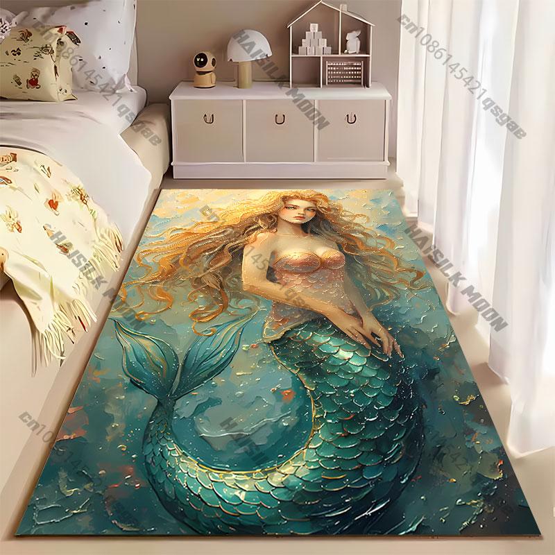 Fantasy Magical Enchanting Underwater Creature Carpet Yoga Living Room Room Decor Children's Crawling Mat Doormat Area Rug