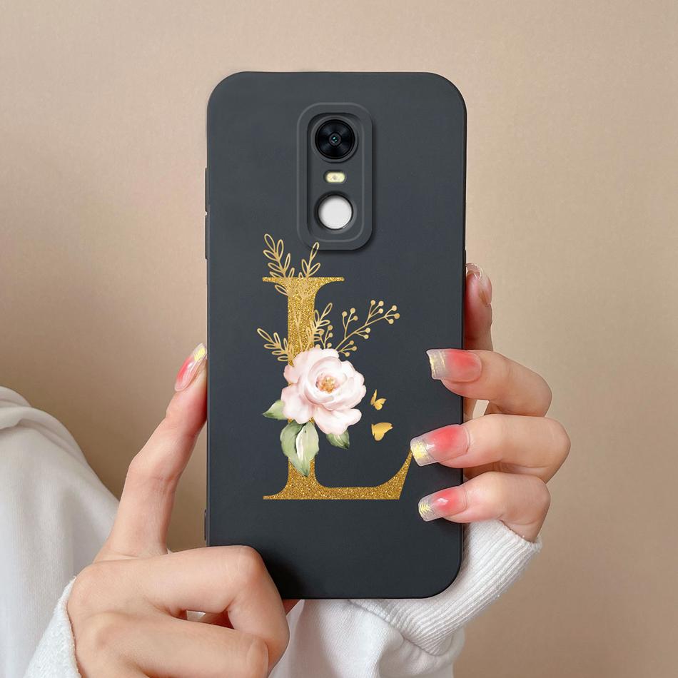 For Redmi 5 Plus Note5 Cases Shiny A-Z Letter Liquid Silicone Anti Drop Phone Protective Back Covers For Redmi5Plus Note5 Funda