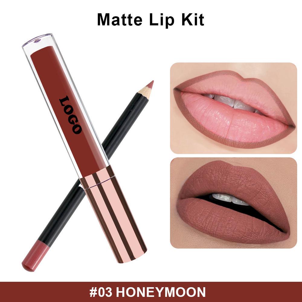 Waterproof Matte Lip Liner & Gloss Set: Long-Lasting, Non-Fading, Non-Stick