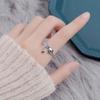 New Personality Creative Carp Lotus 925 Sterling Silver Jewelry Flower Fish Temperament Animal Opening Rings R339