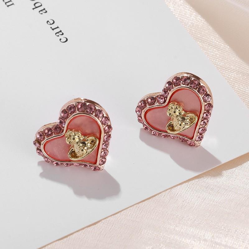 Empress Dowager NANA's Saturn Heart Mother-of-Pearl Necklace & Sweet Heart Stud Earrings Set