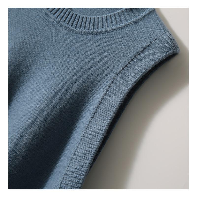 O Neck Fashion Sleeveless Women Knitted Sweater Vest Autumn and Winter Loose Simple New Office Tank Top Elegant Buttons Simple Clothing