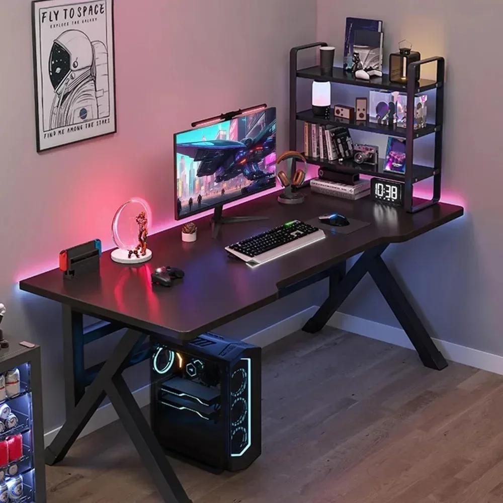 Desktop Computer Desk Ergonomic Gaming Table Bedroom Writing Desk K-type Luxury Stable Gaming Table Double Player Gaming Table