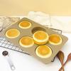 6-Cavity Carbon Steel Baking Tray Thick Oven Baking Plate Cartoon Muffin Top Pan  Oven Baking